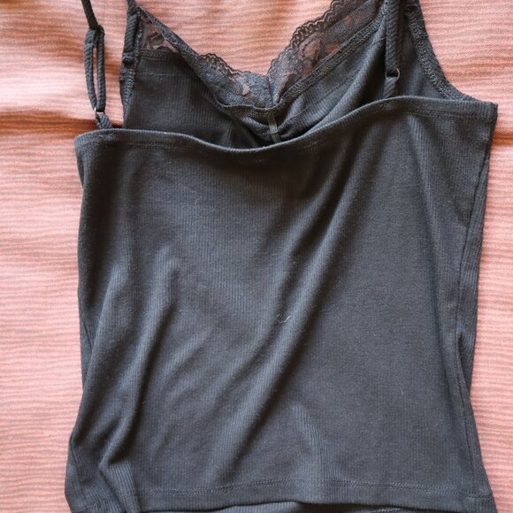 <👽 3/20$>SELF ESTEEM Black crop top laced size M - Picture 5 of 5